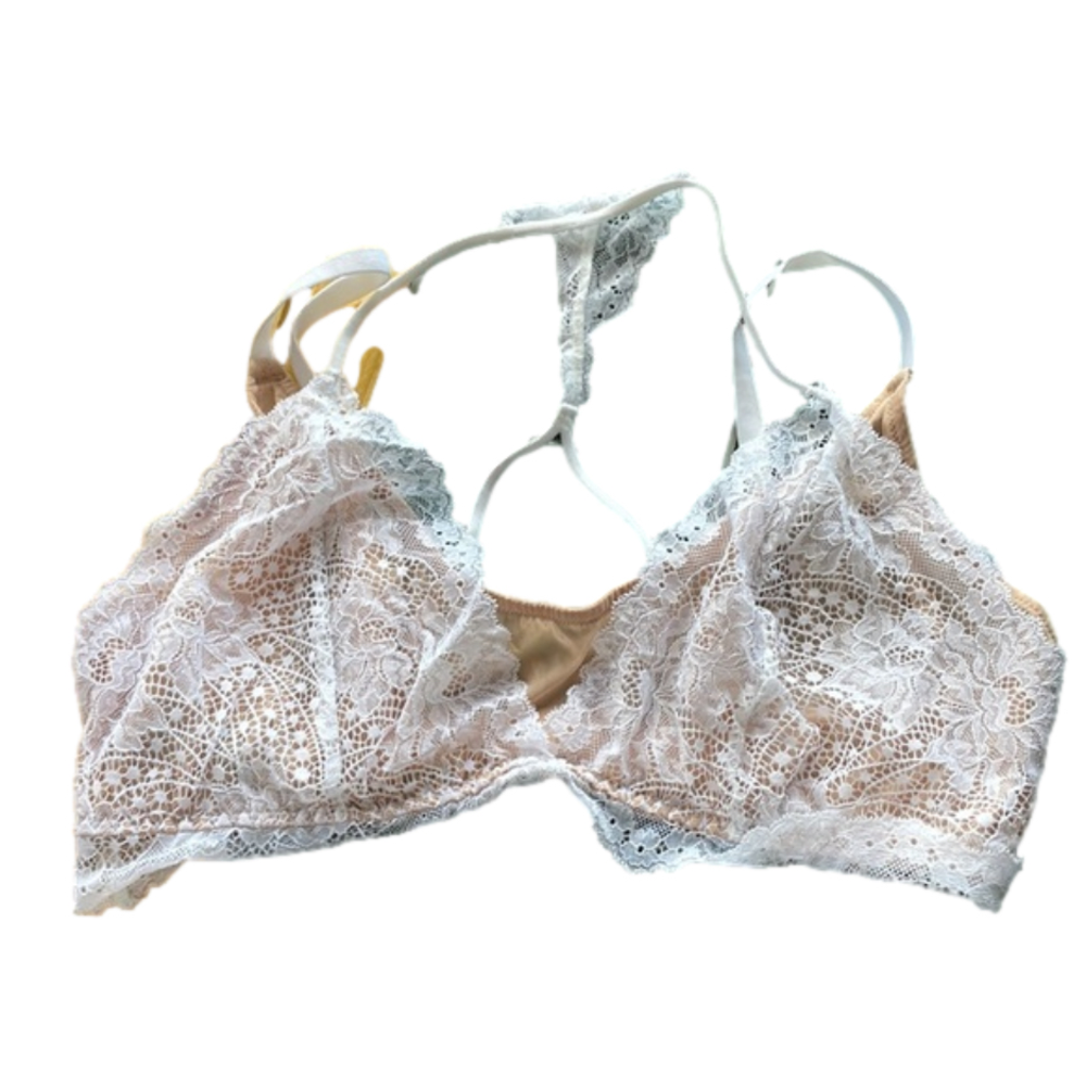 Soma Lace Bralette in White and Nude